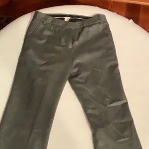 Grey JCrew career pants. Bootleg flat front